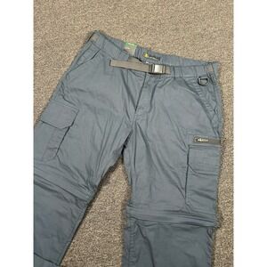 New BC Clothing Convertible Cargo Pants Men's XL 39x32 Stretch Zip-Off Navy Blue